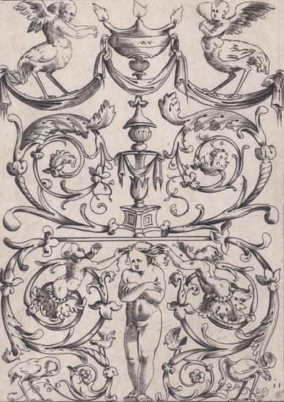 Ornamental Panel, ca. 1514-36 by Agostino Veneziano