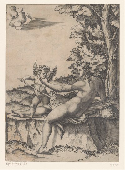 Venus and Cupid by Agostino Veneziano