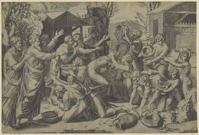 Gathering of the Manna by Agostino Veneziano