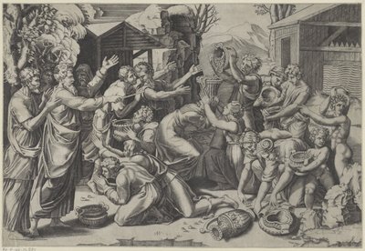 Gathering of the Manna by Agostino Veneziano