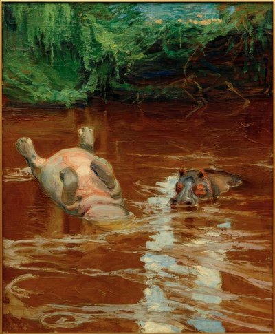 Hippopotamuses in the Tana by Akseli Valdemar Gallen Kallela