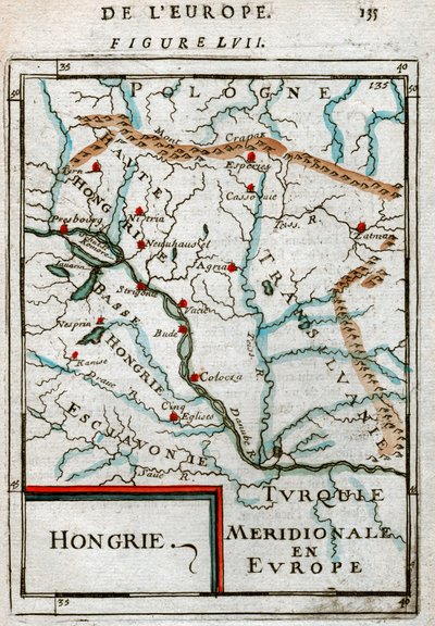 Map of Hungary 1683 by Alain Manesson Mallet