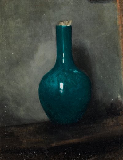 Blue Vase on Grey Background by Albert de Belleroche