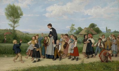 The School Walk, 1872 by Albert Anker