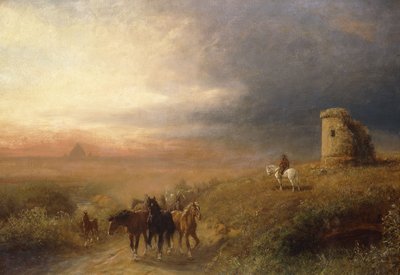 Sunset in Campagna by Albert Arnz