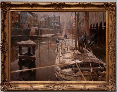 Barges in the Snow by Albert Baertsoen