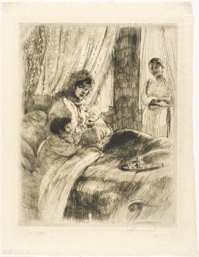 Breakfast, plate four from Woman by Albert Besnard