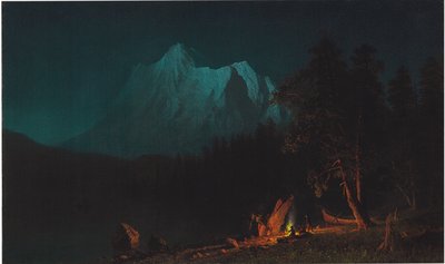 Mountainous Landscape by Moonlight by Albert Bierstadt