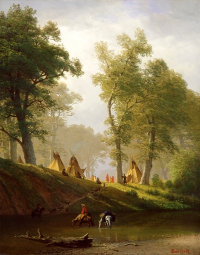 The Wolf River, Kansas by Albert Bierstadt