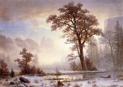 Valley of the Yosemite - Snow Fall by Albert Bierstadt
