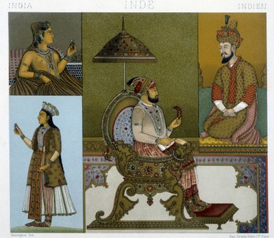 Mongolian costumes, engraving by Racinet by Albert Charles August Racinet