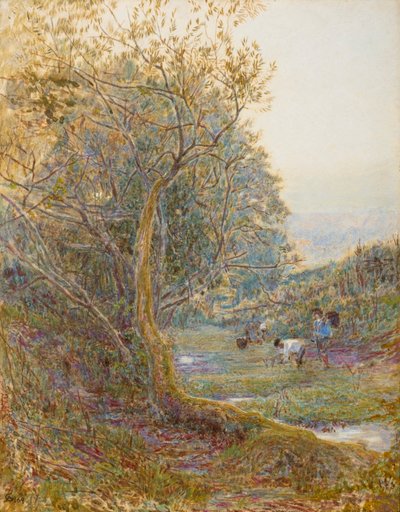 A Devonshire Lane by Albert Goodwin