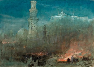 Cairo, Night by Albert Goodwin