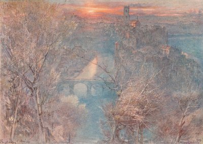 Fribourg, Switzerland: Sunrise by Albert Goodwin