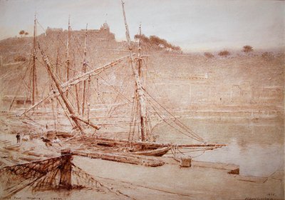 Soller Port, Majorca, Calm by Albert Goodwin
