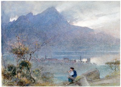 Stansstad and the Pilatus, Switzerland, c. 1865-1932 by Albert Goodwin
