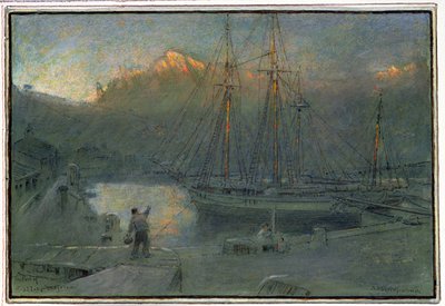 The Port of Solla, Majorca by Albert Goodwin