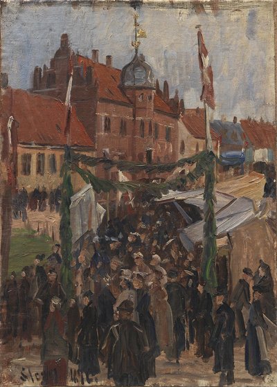 Market at Stege Square by Albert Gottschalk