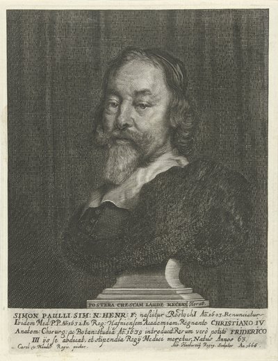 Bust of Simon Paulli by Albert Haelwegh