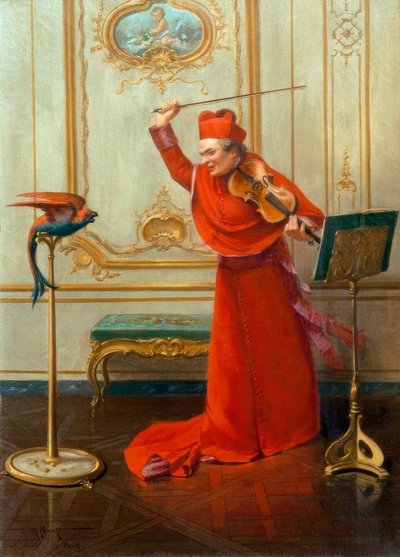 Cardinal with Parrot by Albert Joseph Penot