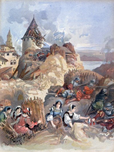 Ladies at the Siege of Marseille by Albert Robida
