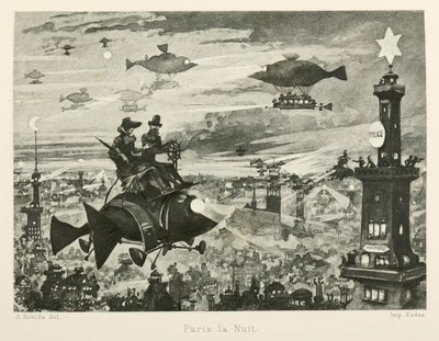 Paris by night, the twentieth century by Albert Robida