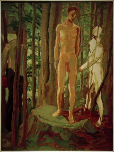 Sebastian on the Tree Stump by Albert Weisgerber
