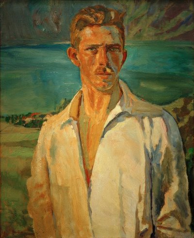Self-Portrait at Lake Attersee by Albert Weisgerber