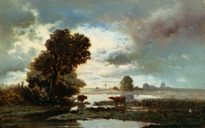 Grazing Land by the River by Alberto Pasini