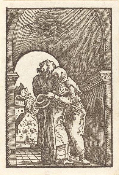 Joachim Embracing Anna by Albrecht Altdorfer