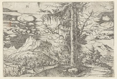 Landscape with Double Fir by Albrecht Altdorfer