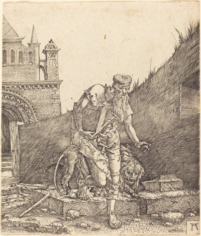Saint Jerome in a Courtyard by Albrecht Altdorfer