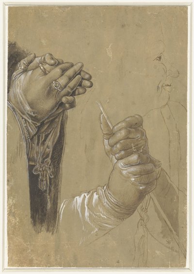 Hands and a Profile Head by Albrecht Dürer (possibly)