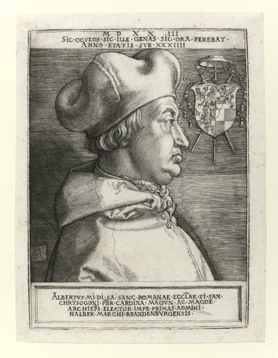 Cardinal Albert of Brandenburg, 1523 by Albrecht Dürer