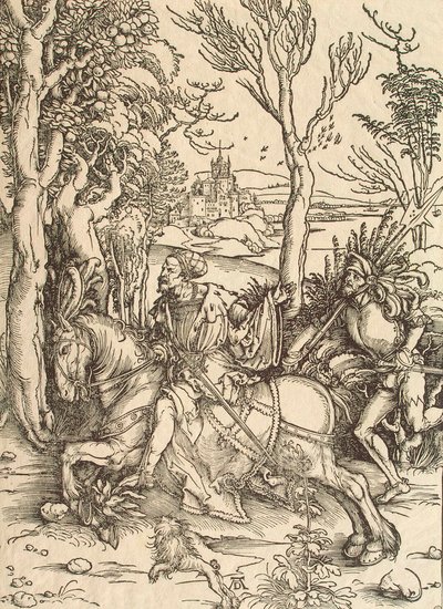 Knight and Lansquenet, c1497 by Albrecht Dürer