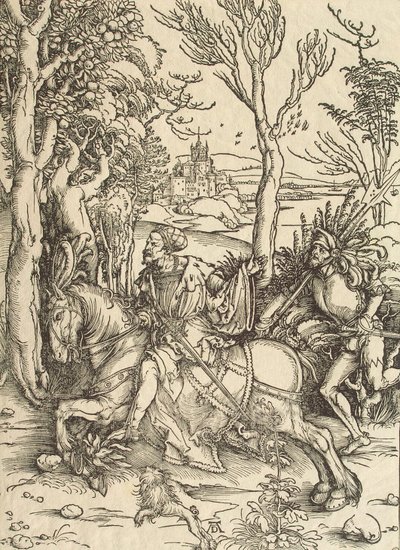 Knight and Lansquenet by Albrecht Dürer