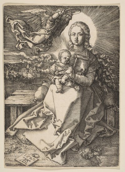 Madonna Crowned by an Angel by Albrecht Dürer