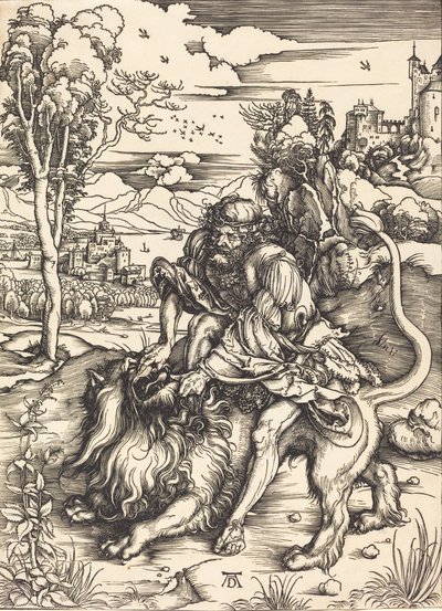 Samson Fighting with the Lion, c. 1497-1498 by Albrecht Dürer