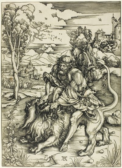 Samson Rending the Lion by Albrecht Dürer