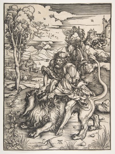 Samson Rending the Lion by Albrecht Dürer