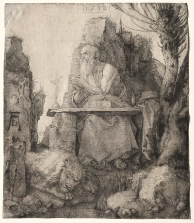 St. Jerome Seated Near a Pollard Willow by Albrecht Dürer