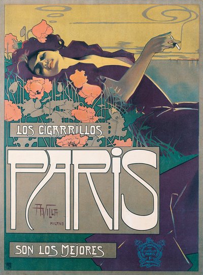 Cigarrillos Paris Poster by Aleardo Villa