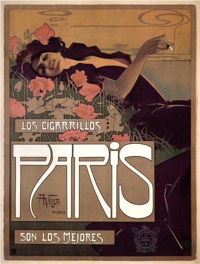 Los Cigarillos Paris, 1901 by Aleardo Villa
