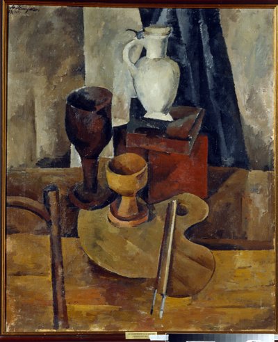 Still Life with palette by Aleksandr Aleksandrovich Osmerkin