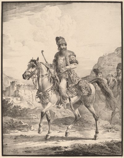 A Persian on Horseback by Aleksandr Osipovich Orlovskii