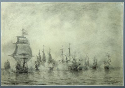 First Naval Battle. Naum Senyavin by Aleksei Petrovich Bogolyubov