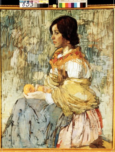 An Italian Woman with Oranges by Aleksey Kravchenko