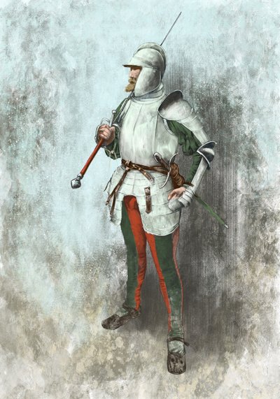 Lansquenet in armor by Alessandro Lonati