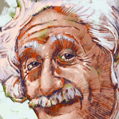 Portrait of scientist Albert Einstein by Alessandro Lonati
