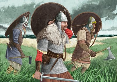 Viking warriors landing by Alessandro Lonati